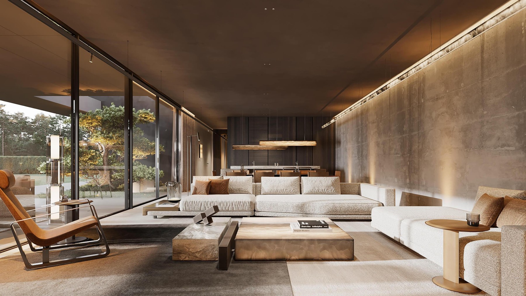 Warm timber and stone residential interior